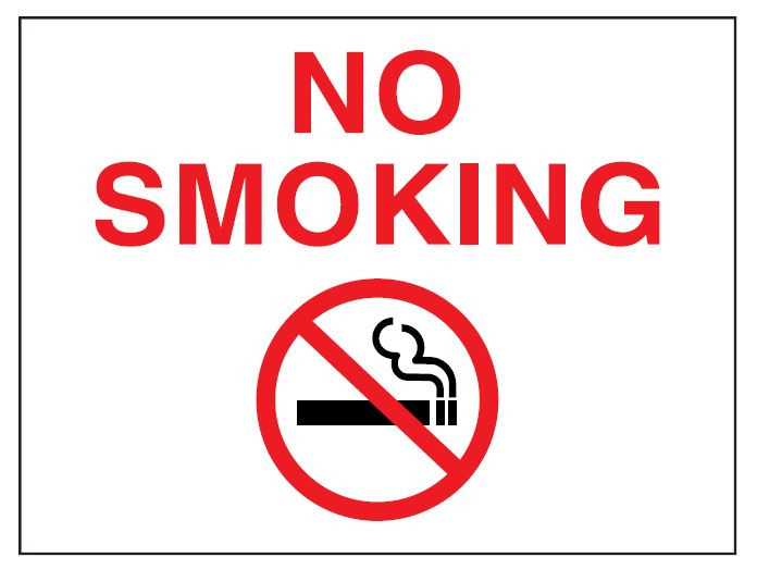 PID-E88 - 8X6 NO SMOKING R&amp;BLACK/W