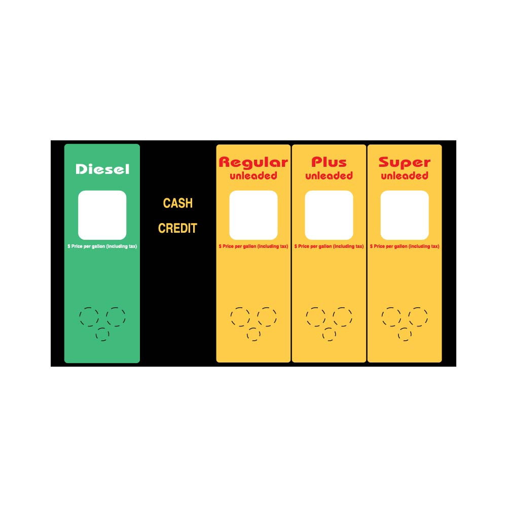 889745-107-DIE - Custom Overlay - Diesel / Regular / Plus / Super Unleaded