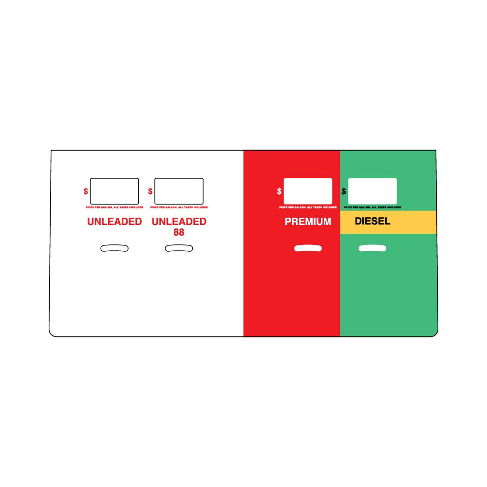 ENS1005G582 - Four Product Overlay Unleaded / Unleaded 88 / Premium / Diesel