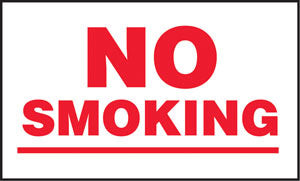 PID-266 - NO SMOKING 5X3 RED/WHITE BACK