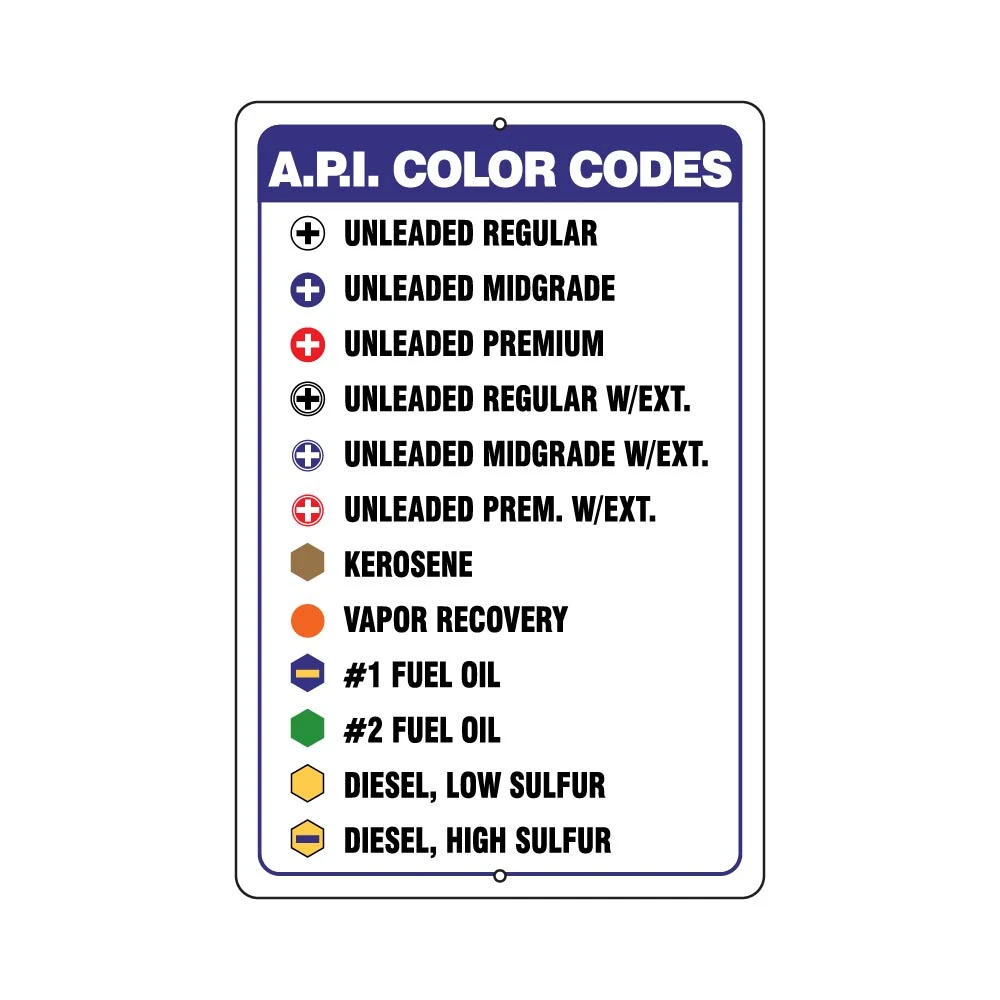 PIM-API-12 - 12x8 Metal Color Code Chart