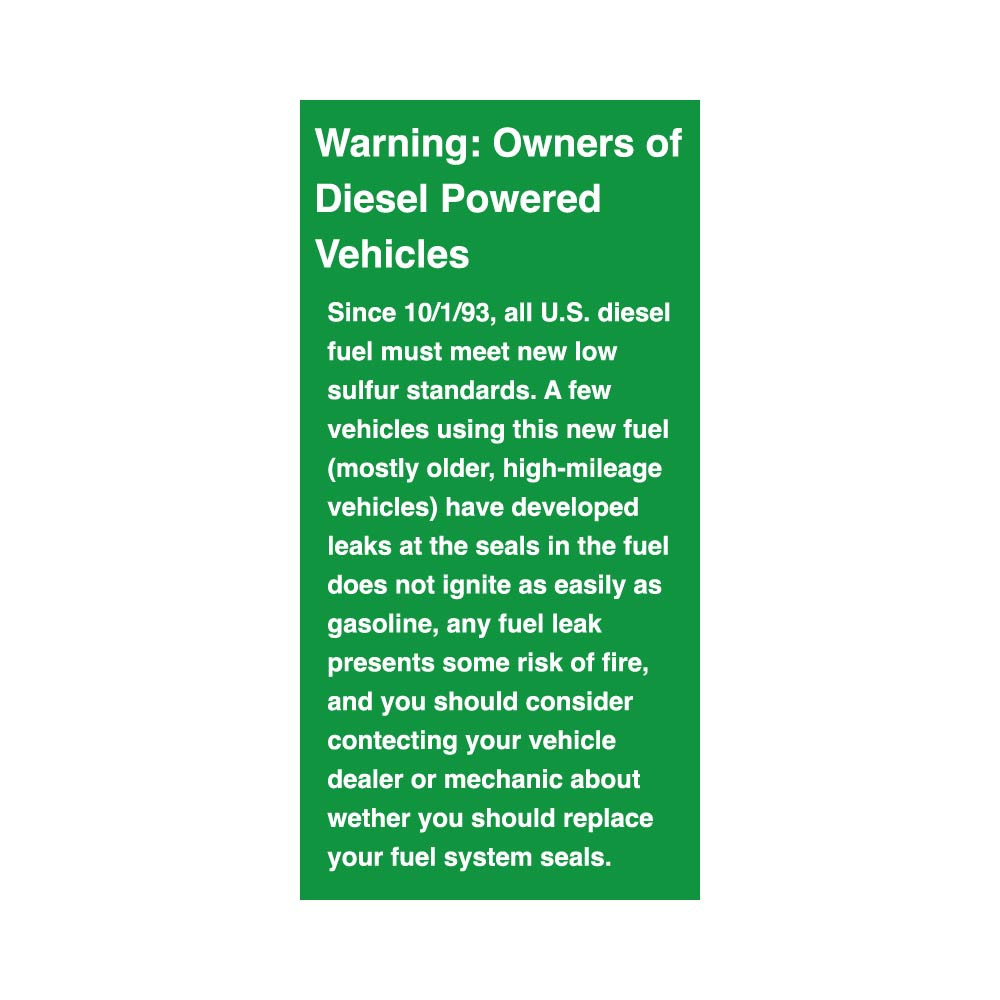 PID-DCL167A - Warning - Diesel Powered Vehicles Decal