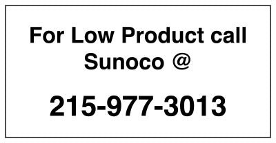 PID-LOWSUN - LOW PRODUCT CALL SUNOCO 4X2