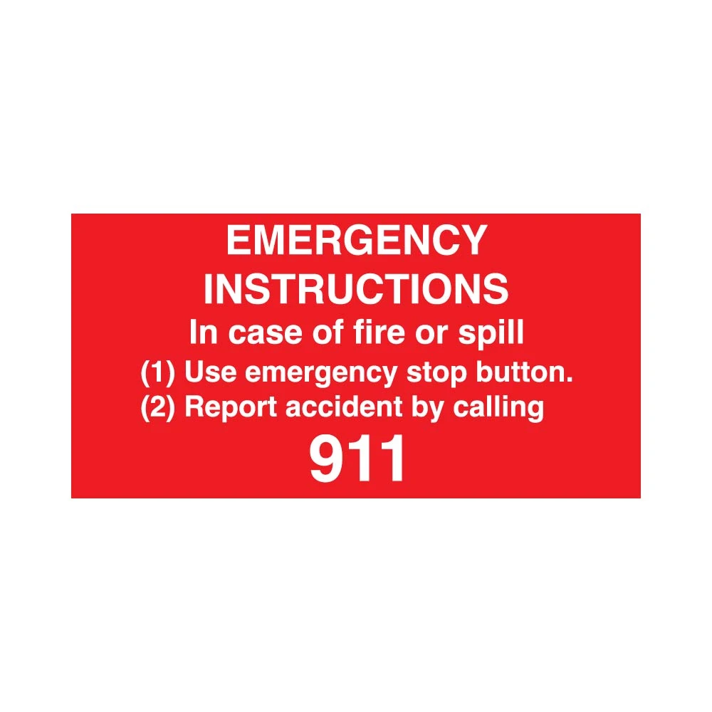 PIM-EI126 - 12x6 Emergency Instructions Call 911