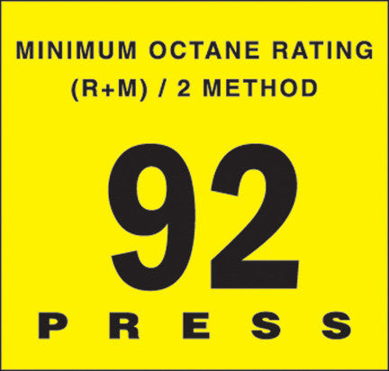 EU02001G003 - Octane Rating Button Overlay 92