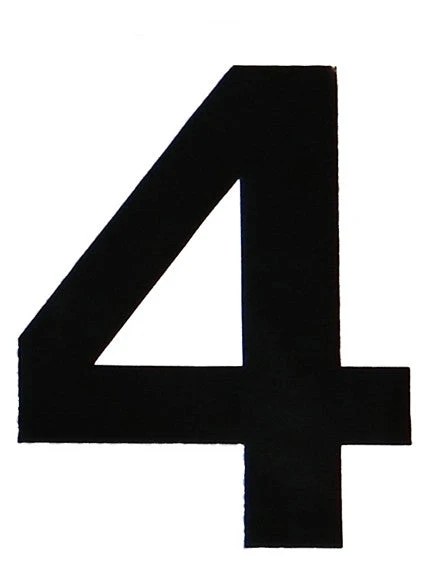 VL-4-4 - 4" Black Vinyl Number 4