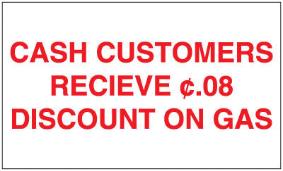 PID-CCRD - Cash Customers Discount Decal