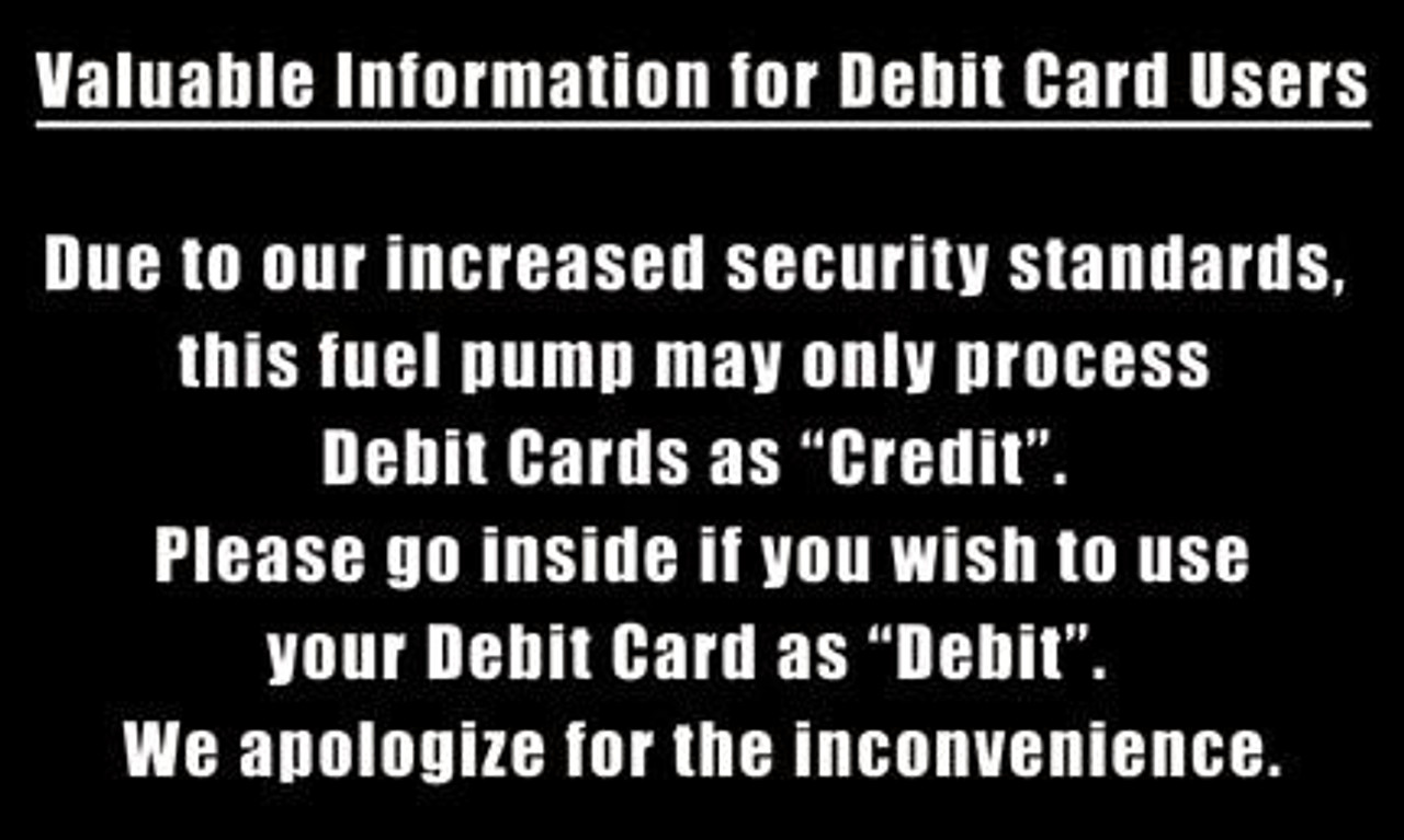 PID-108 - 5" x 3" Decal - Valuable Information Debit Card