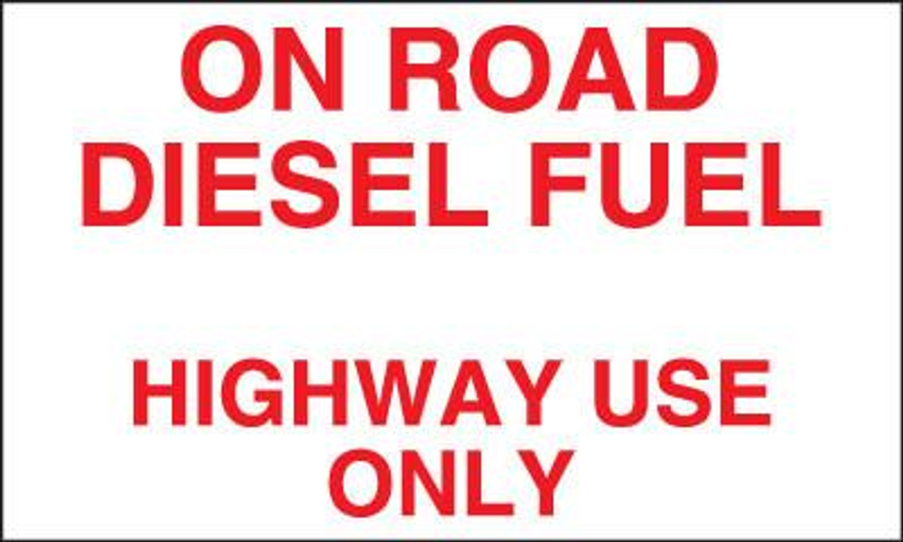 PID-212 - 10" x 6" Decal - Diesel Fuel On Road