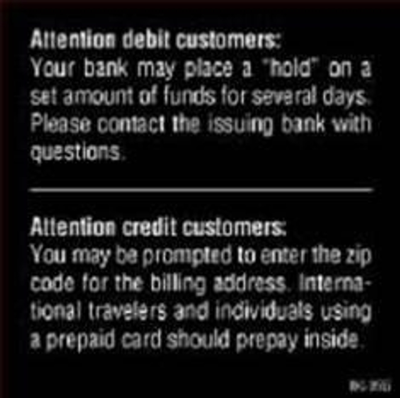 PID-1178 - Credit / Debit Decal