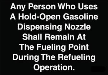 PID-1134 - Hold Open Gas Nozzle Decal 2.25" x 1.75"