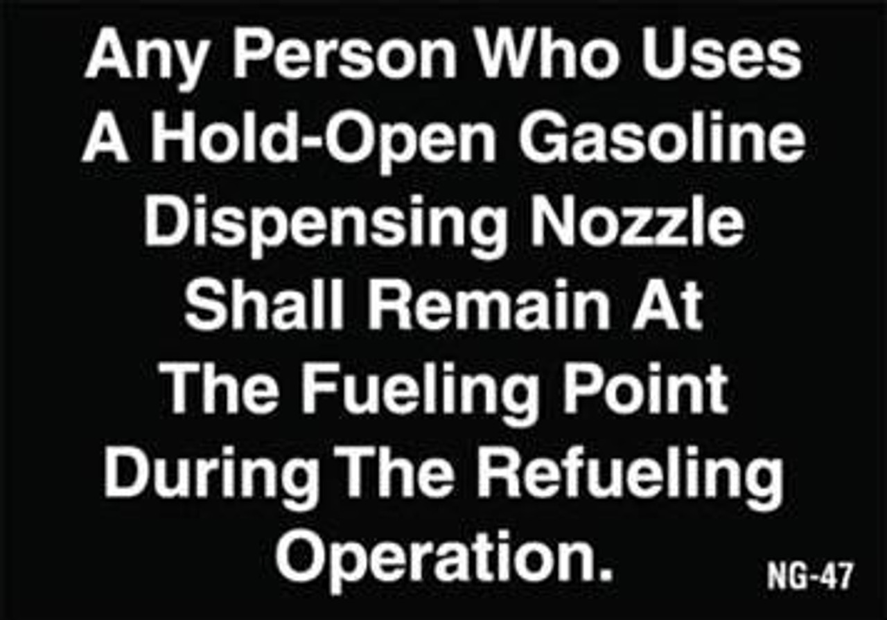 PID-1134 - Hold Open Gas Nozzle Decal 2.25" x 1.75"