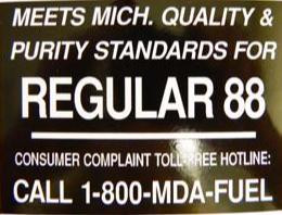 PID-291B - Michigan 88 Octane Decal