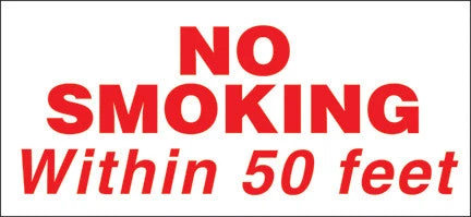 PID-201 - 13"x 6" Decal - No Smoking within 50 ft