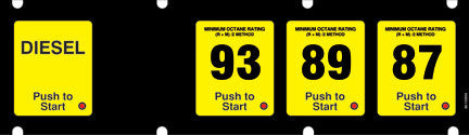 088-132850 - 1x5 Push to Start Keypad Overlay