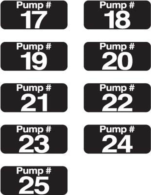 D-17-17-25B - Pump Number Set 17-25 for Pumps