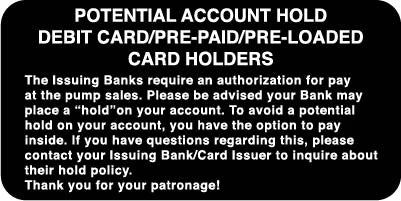 PID-ED173 - 4" X 2" - Account Hold Decal