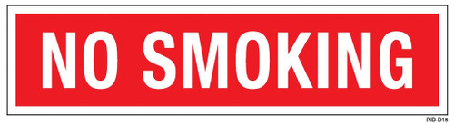 PID-D15 - NO SMOKING 12X3 WHITE ON RED
