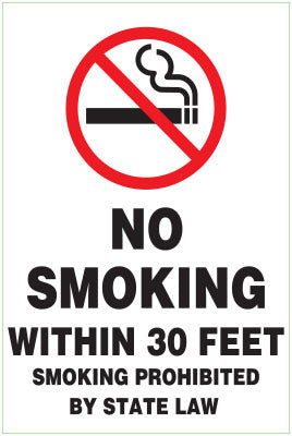 PID-DDNS1 - NO SMOKING 30FEET BY LAW 15X10
