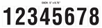 PN-8-B-1-8 - 8.75X5 #'S 1-8 B/WHITE