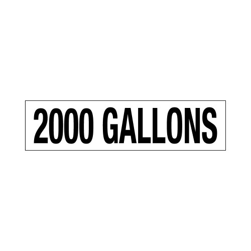PID-2000B - 12x3 Vinyl Decal 2000 Gallons
