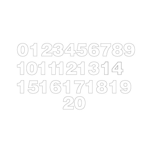 VLW-3-1-20 - 3" White Cut Vinyl # Kit / 1-20