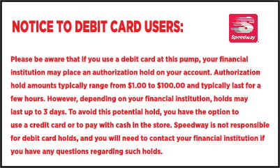 PID-SPDDC - 5X3 SPEEDWAY DEBIT CARD USER