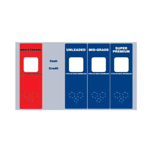 889745-107-KS2 - Custom Overlay - Non-Ethanol / Unleaded / Mid-Grade / Super Premium