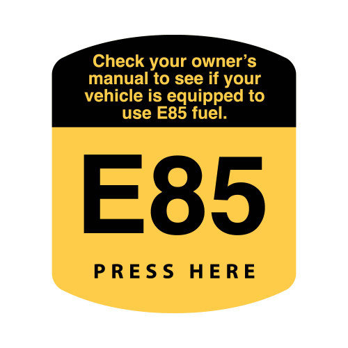 ES500S-E85CYO - E85 Octane Decal - Check your owner's manual