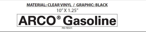 PID-TESO1 - 10x1.25 BLACK/CLEAR ARCO GAS