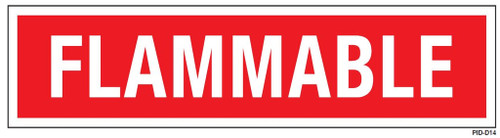 PID-D14 - FLAMMABLE 12X3 RED ON WHITE