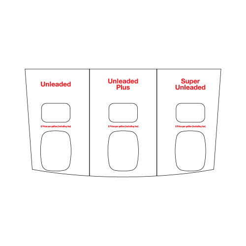 WU010212-MUSG - Three Product - Unleaded / Unleaded Plus / Super Unleaded - Red/White