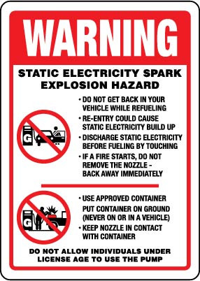 PID-51025X7 - 5X7 WARNING ELECTRICITY SPARK