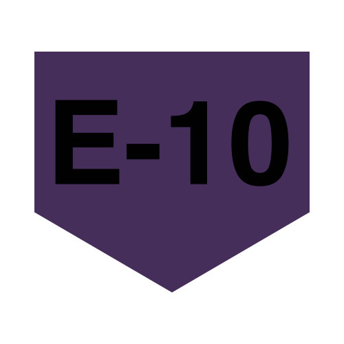 PID-E-10 - 6x6 E-10 Decal Purple/Black Text