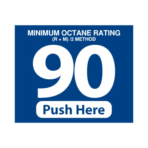 HELIX-90BLUE - Helix Push Here Decal - Blue/White