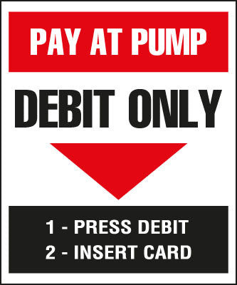 PID-036 - 5" x 6" Decal - Pay at Pump Debit