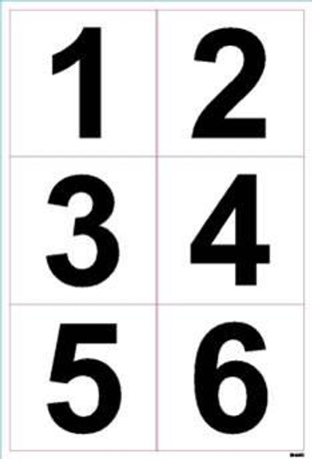 PN-4-W-1-6 - Pump Numbers 1-6 Black on White 4