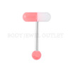 Tongue Piercing Pill Shape Pink Acrylic Balls | BodyJewelOutlet