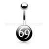 69 in Black Steel Ball - 316L Surgical Steel Belly/Navel Ring Piercing - 14 Gauge (1 Piece)
