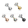 Clear Round Prong 3mm CZ - Rainbow IP Stud - 316L Surgical Steel Cartilage/Tragus Piercing - 16 Gauge (1 Piece)