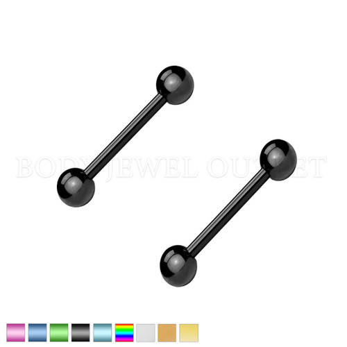Nipple Piercing Black Steel Straight Bar | BodyJewelOutlet