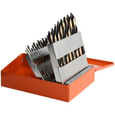 21 Piece Jobber Length Step Point Drill Bit Set 1/16"-3/8" by 64ths