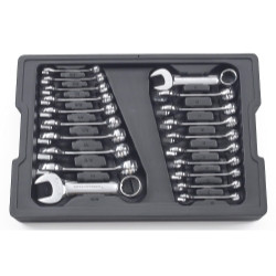 GearWrench 20 Piece 12 Point Stubby Combination SAE/Metric Wrench Set