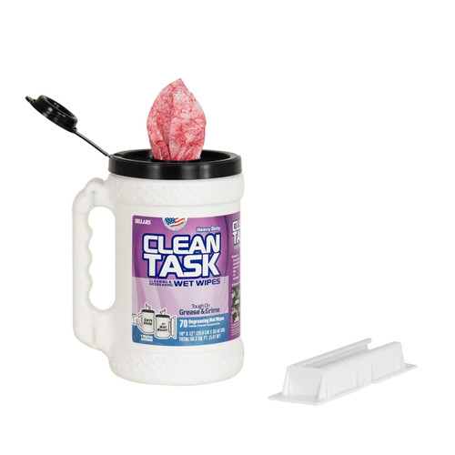 Degreasing Wet Wipes - Big Grip Dispenser, Red, 70 Sheets