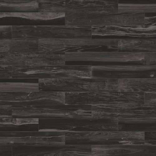Milestone Lacquered Wood Black Tile 6 x 36