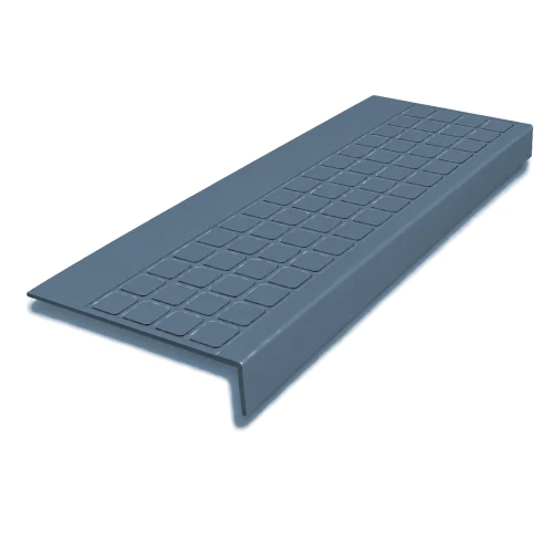 Roppe Square Stair Tread Steel Blue 48 Inch Rubber