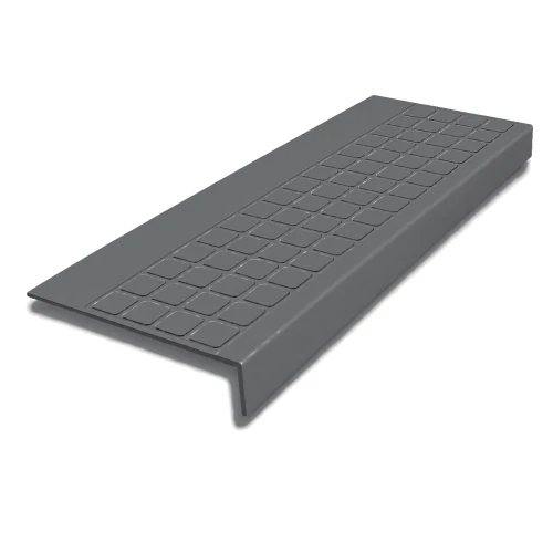 Roppe Square Stair Tread Battleship 60 Inch Rubber