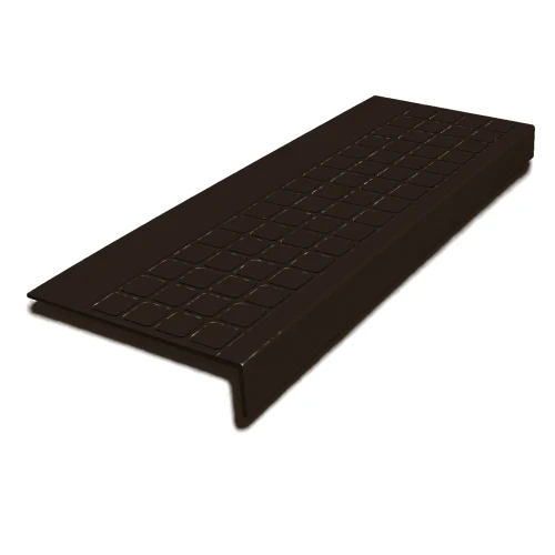 Roppe Square Stair Tread Black Brown 72 Inch Rubber