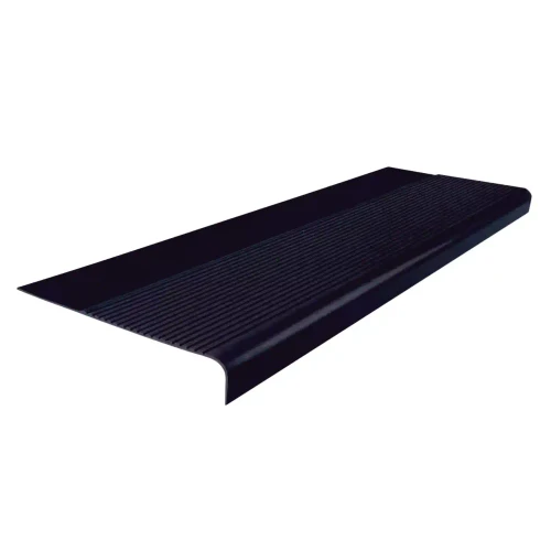 Roppe Ribbed Black 48" Rubber Stair Tread- Square Nose