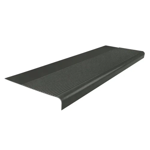 Roppe Ribbed Black Brown 48" Rubber Stair Tread- Square Nose